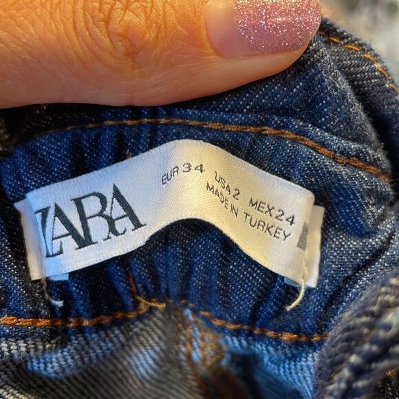 ZARA woman’s blue jeans with an elastic waist - Picture 11 of 16